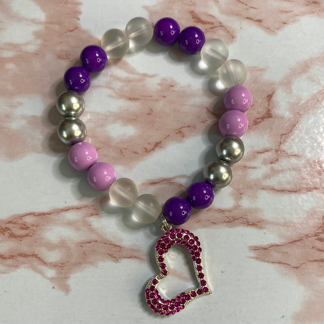 1240 Stretch Heart Bracelet with Charm