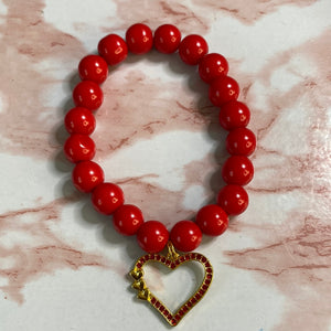 1250 Stretch Heart Bracelet with Charm