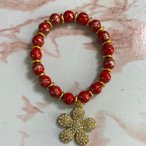 1111 Red Light Stretch Bracelet with Charm