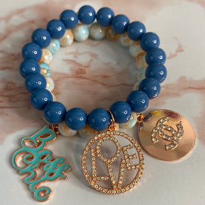 Rose Gold Collection Affair Stretch Bracelet with Charm