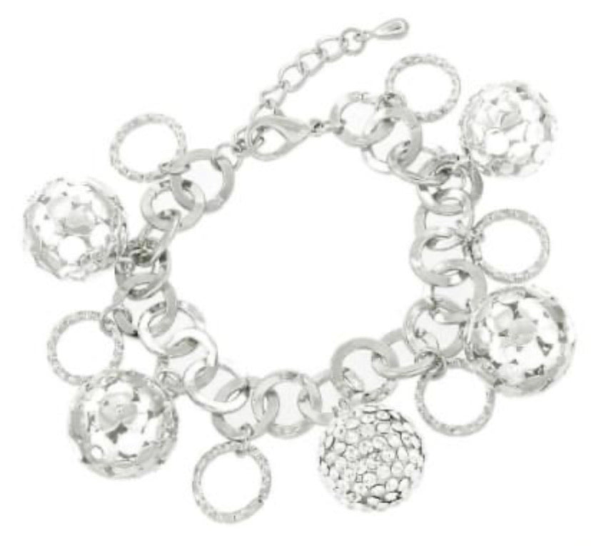 Pave Circle Charm Bracelet